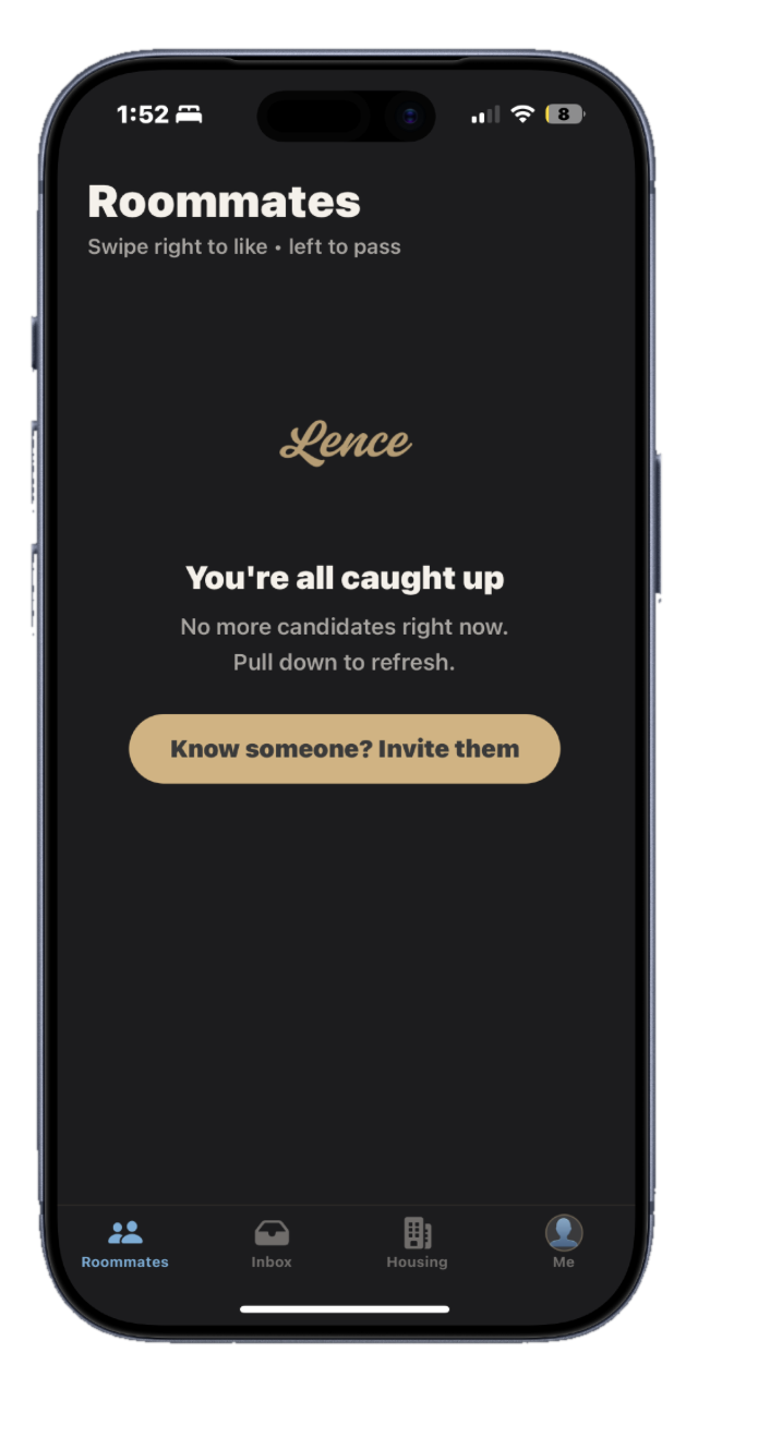 Invite friends to Lence